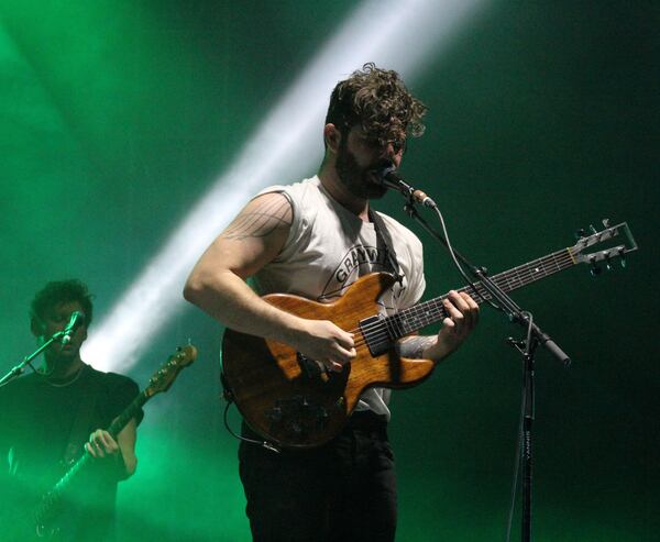 Foals singer Yannis Philippakis. Photo: Melissa Ruggieri/AJC