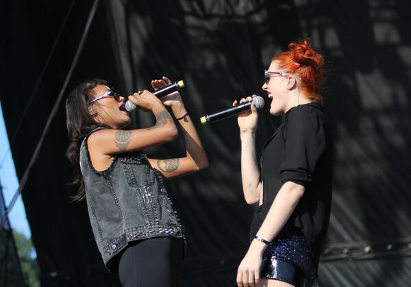 Swedish electropop duo Icona Pop, Aino Jawo, left, and Caroline Hjelt. Photo: Akili-Casundria Ramsess/Special to the AJC,