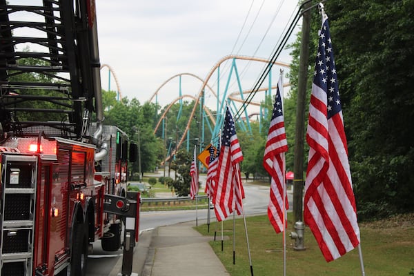 Views of Six Flags over Georgia near the Wingate by Windham hotel that will be renovated into a "veterans village," supportive housing for veterans at risk of homelessness. (Taylor Croft/taylor.croft@ajc.com)