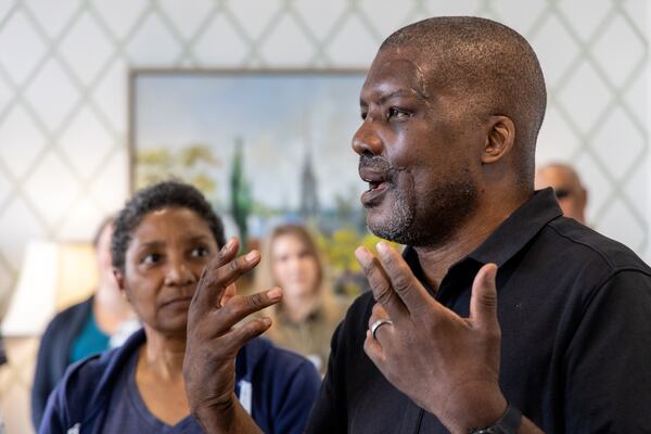 Atlanta Fire Rescue Department Lieutenant Mark Quick, who made a living saving lives, got to meet with DeKalb County Fire Rescue members at The Shepherd Center who helped save is life. 
 PHIL SKINNER FOR THE ATLANTA JOURNAL-CONSTITUTION