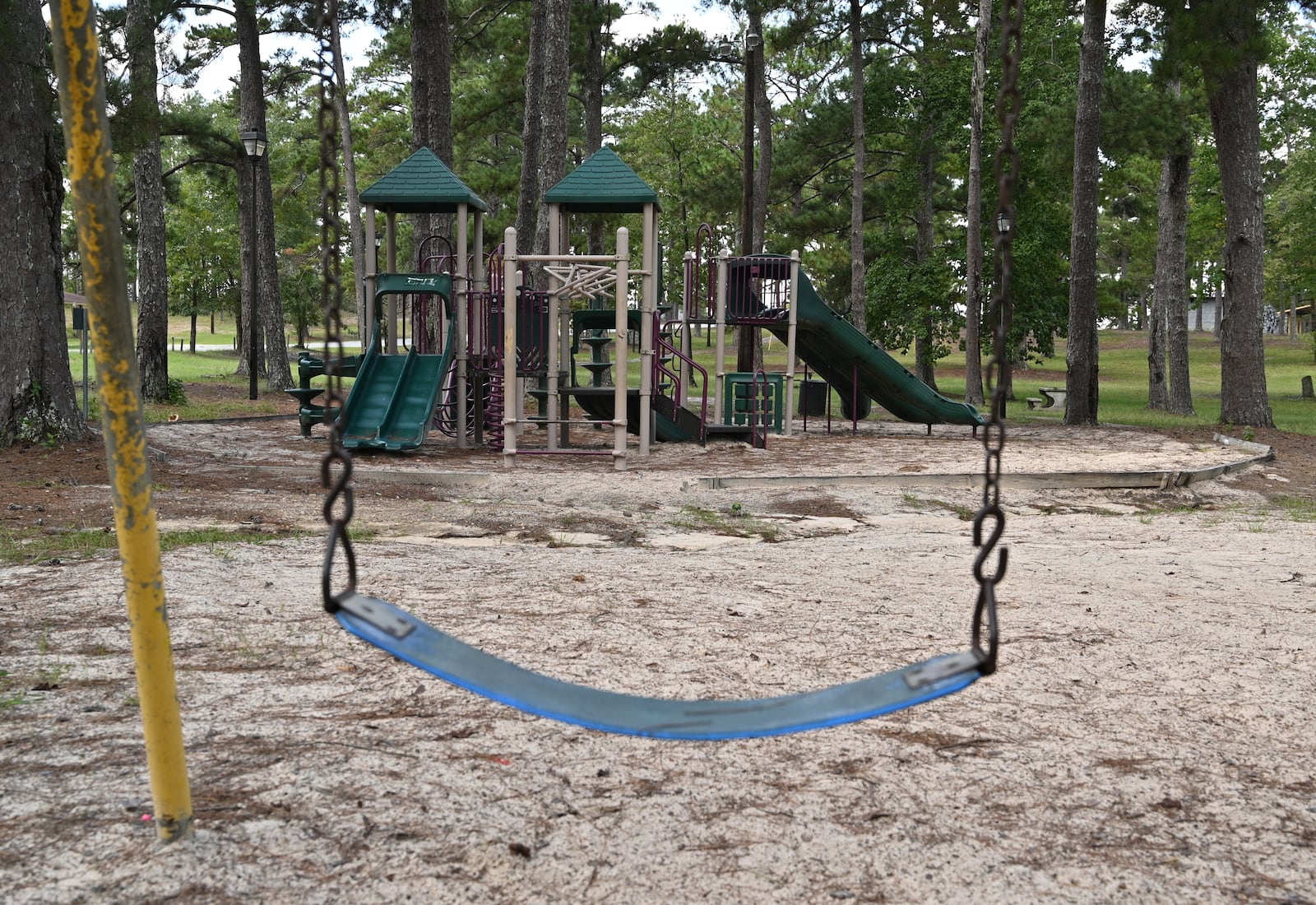 Carver Park in Columbus has become a magnet for crime and the uptick in violent crime during the pandemic has made the park even more dangerous. The city recently closed the park on weekends after it had its second homicide this year. Deandra Bradley, who lives near the park, will not allow her children to play in the park because of the violence. (Hyosub Shin / Hyosub.Shin@ajc.com)