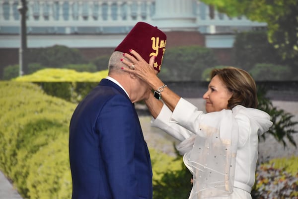 Richard Burke and wife Judy at the induction ceremony for Imperial Potentate of the Shriners in Reno, Nevada. 
Courtesy of Richard Burke