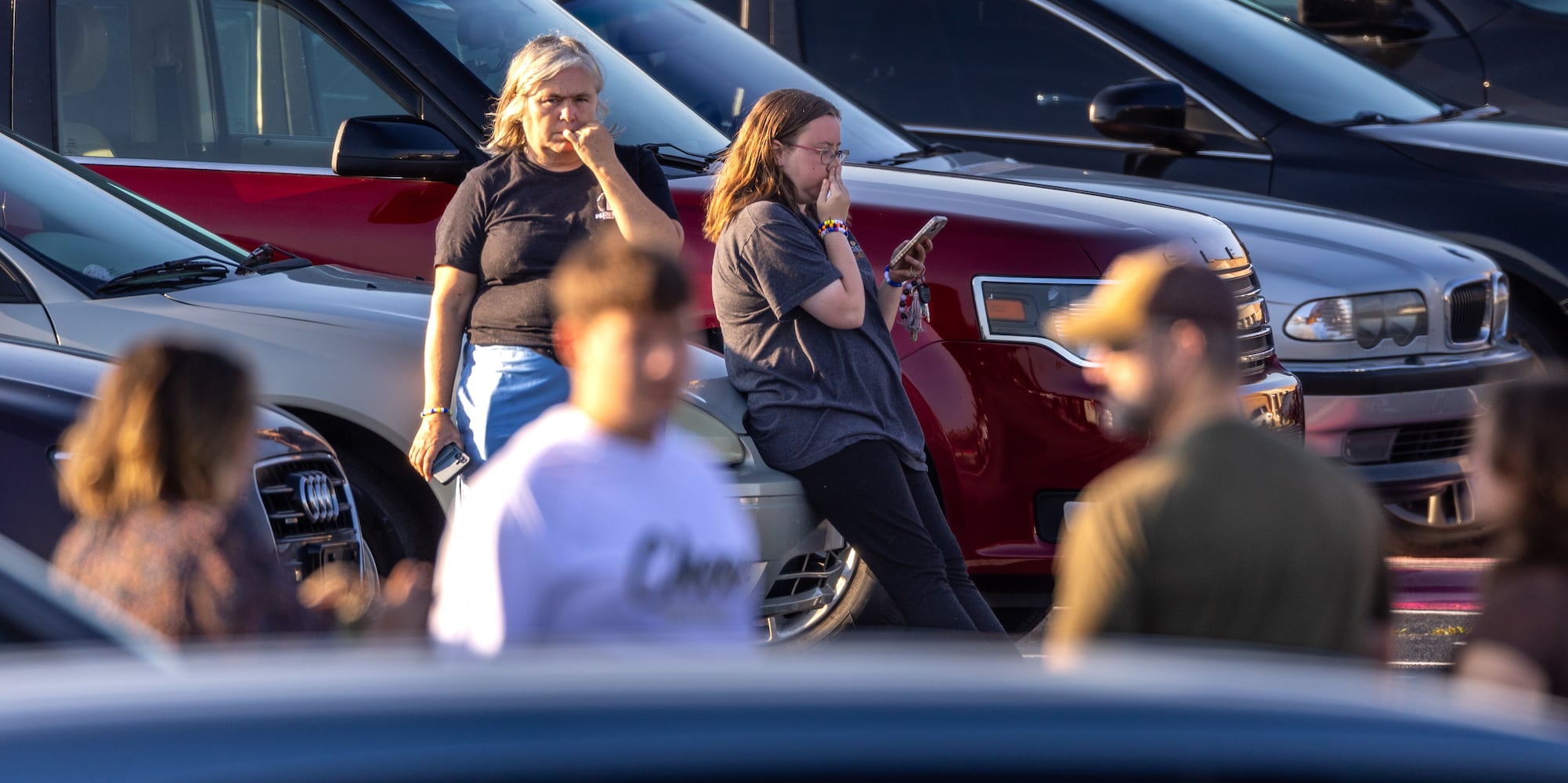 Apalachee High School students returned to the Barrow County campus for the first time Monday, Sept. 23, 2024 after police say a 14-year-old student shot and killed four people at the school on Sept. 4. Barrow County Sheriff Jud Smith called the return “a huge step for us healing” in a briefing with reporters ahead of an open house for students. (John Spink/AJC)