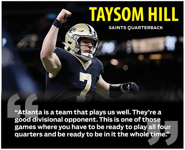 Saints QB Taysom Hill on upcoming season finale with the Falcons on Sunday Jan. 9