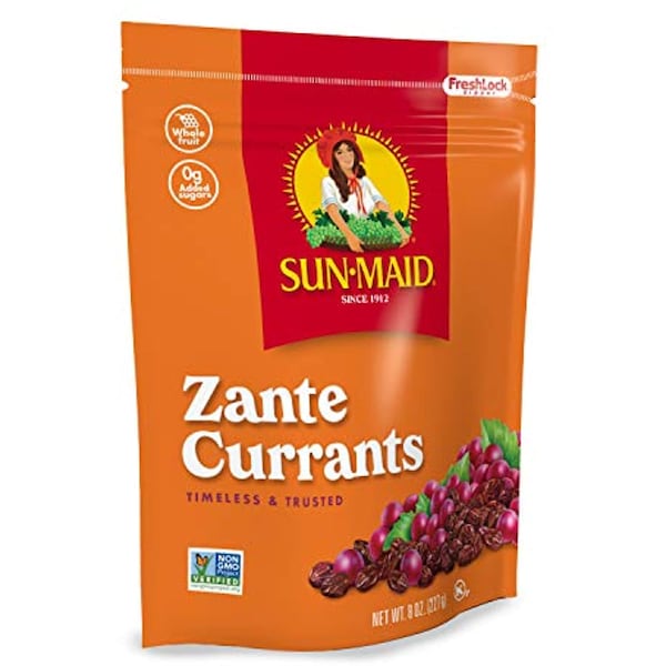 California-grown Sun-Maid Zante currants are smaller and more tart than traditional raisins.