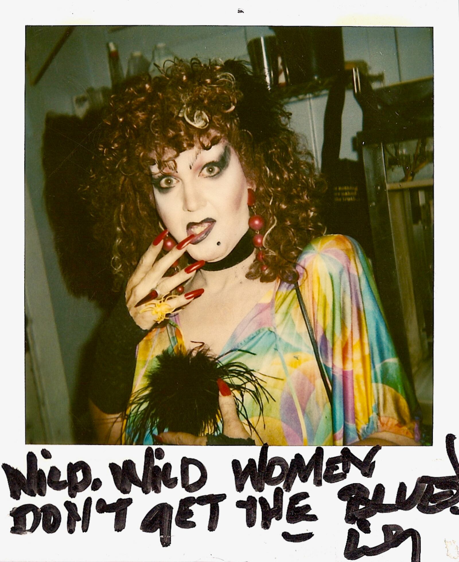 Lily White in a Polaroid taken by Atlanta artist Jon Arge, circa 1993. Arge's photos were often signed by their subjects and are now part of the LGBTQ collection at the Stuart A. Rose Manuscript, Archives, and Rare Book Library at Emory University. Courtesy of Jon Arge