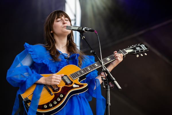 Faye Webster performs on the first day of this year's Shaky Knees Festival on Friday afternoon, April 29, 2022. (Photo by Ryan Fleisher for The Atlanta Journal-Constitution)