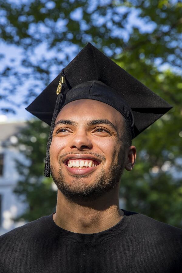 Emory University graduate student Marc Anthony Branch poses for a portrait at the university’s main campus in Atlanta, Tuesday, April 16, 2019. Branch is studying development practice at Emory. He received his undergrad degree in political science at the University of Richmond. ALYSSA POINTER / ALYSSA.POINTER@AJC.COM