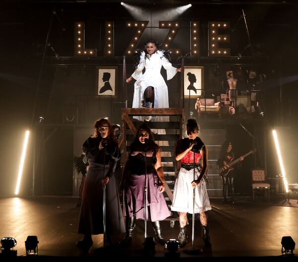 The cast of the Actor’s Express production “Lizzie,” a rock musical retelling of the Lizzie Borden story, includes Jasmine Renee Ellis (clockwise from top), Megan Zhang, Jessica De Maria and Christina Leidel.
(Courtesy of Casey Gardner Ford)