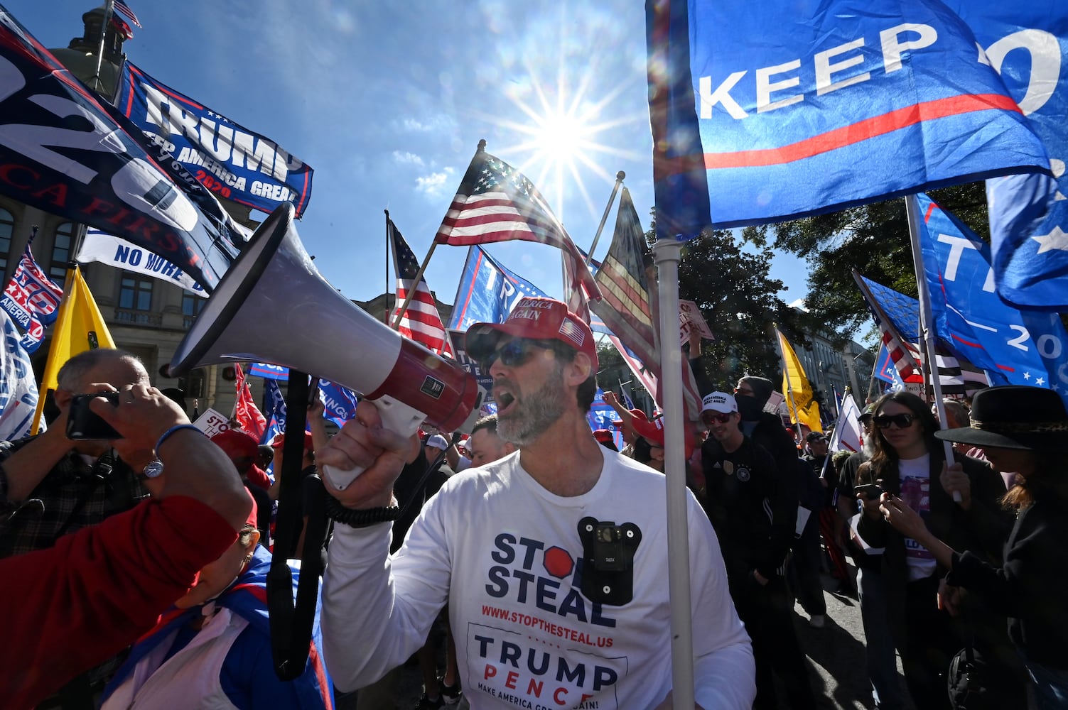 Trump supporters gather for protests in downtown Atlanta