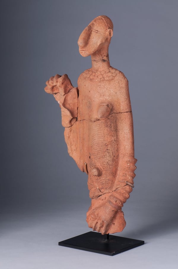 This terra cotta Bankoni sculpture from the Mali region of Africa is the oldest example of African art in the High Museum of Art's collection. The female figure was created in the 14th century. Courtesy of the High Museum of Art