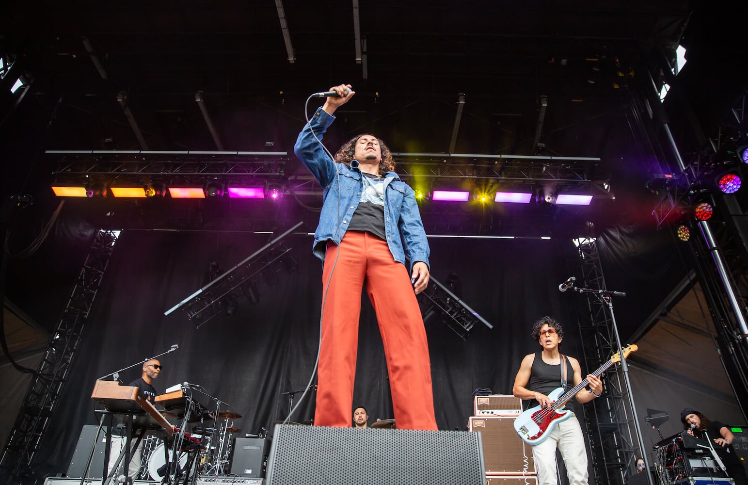 Atlanta, Ga: Fans rushes to the Piedmont stage to see favorites, Chicano Batman. Photo taken Saturday May 4, 2024 at Central Park, Old 4th Ward. (RYAN FLEISHER FOR THE ATLANTA JOURNAL-CONSTITUTION)