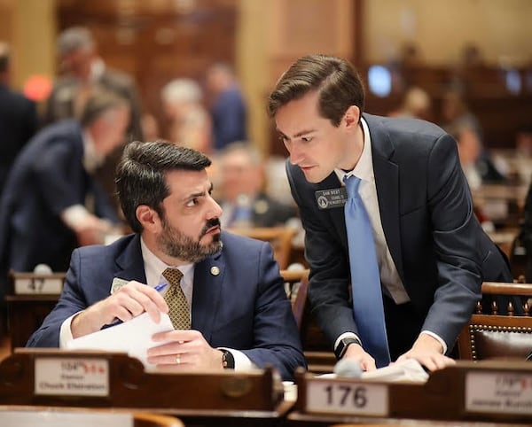 Sam West (right), is counsel to Georgia House Majority Leader Chuck Efstration, a Republican from Mulberry.