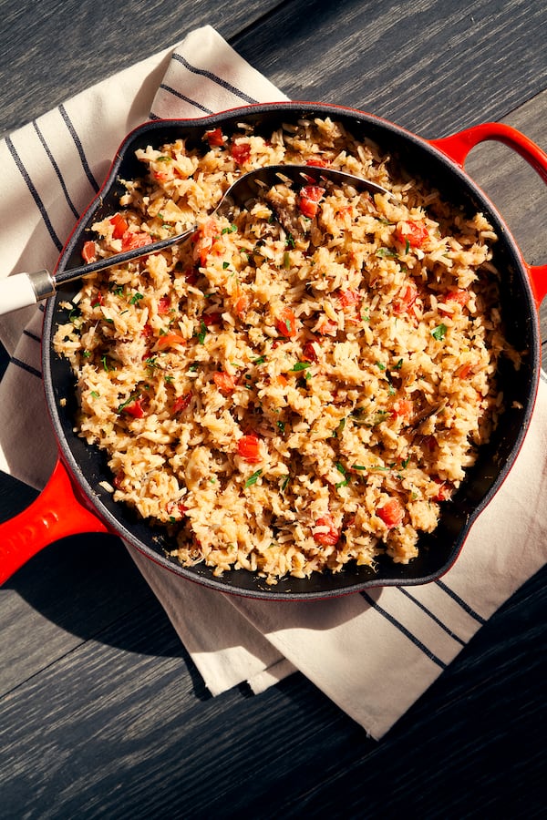 Crab Rice was a weekday staple during blue crab season for Kardea Brown growing up in the South Carolina Lowcountry. Nowadays it's easy to make any time of year with already shelled crab claw meat from the supermarket seafood department. This dish is from "The Way Home: A Celebration of Sea Islands Food and Family With Over 100 Recipes" by Kardea Brown (Amistad, $34.99). (Courtesy of Sully Sullivan)