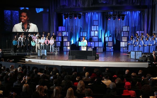 North Point Church in Alpharetta attracts large numbers of worshippers on any Sunday. Michelle Obama spoke at the church in 2011 as part of the "Let's Move" campaign.