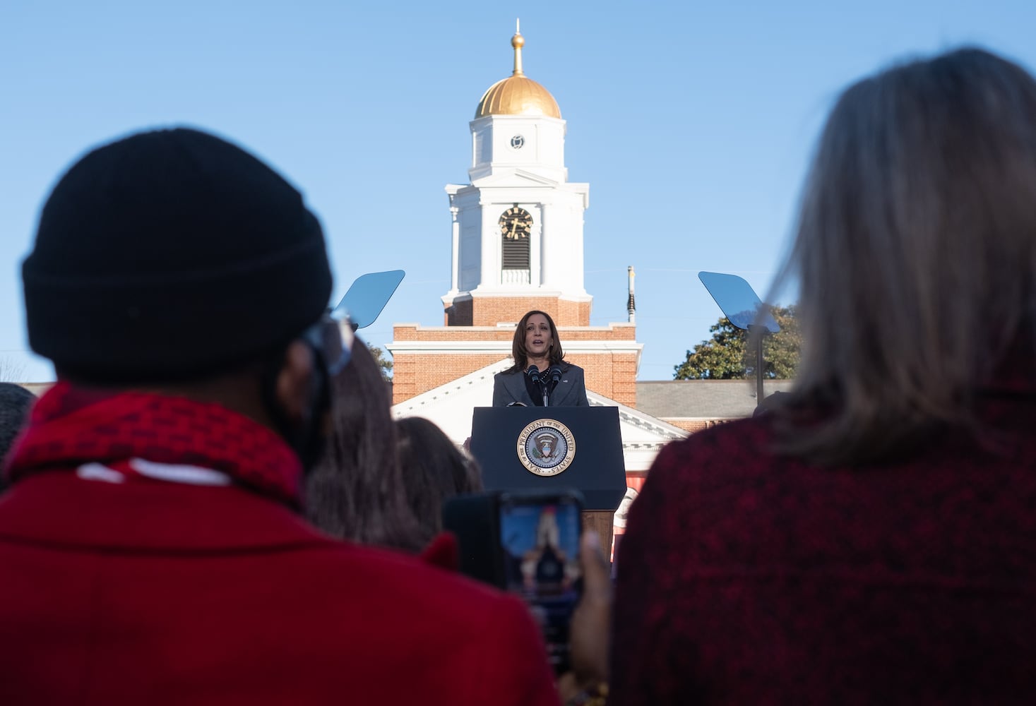 220111-Atlanta-Vice President Kamala Harris speaks about voting rights during at Clark Atlanta University on Tuesday, Jan. 11, 2022.  Ben Gray for the Atlanta Journal-Constitution