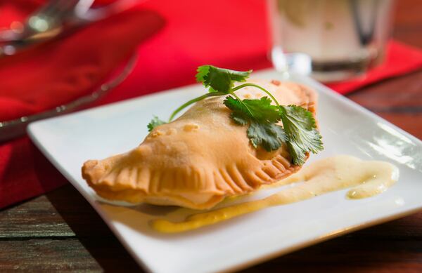 An empanada is shown at Eclipse di Luna Friday, February 5, 2016, in Dunwoody, Ga. This is story about Cinco de Mayo celebrations in restaurants across the North Fulton areas. PHOTO / JASON GETZ