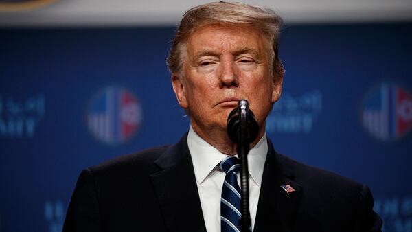 President Donald Trump speaks during a news conference after a summit with North Korean leader Kim Jong Un, Thursday, Feb. 28, 2019, in Hanoi.