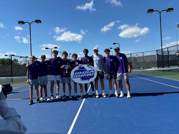 The Darlington boys won the Class A Division II tennis championship, May 11, 2014, at the Rome Tennis Center at Berry College.