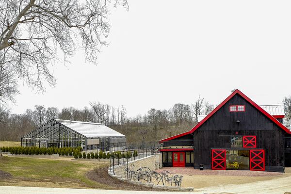 A thoroughbred nursery and farm is the setting for the Hermitage Farm and Barn8 Restaurant and Bourbon Bar in Goshen, Kentucky.    
Courtesy of Oldham KY Tourism & Conventions