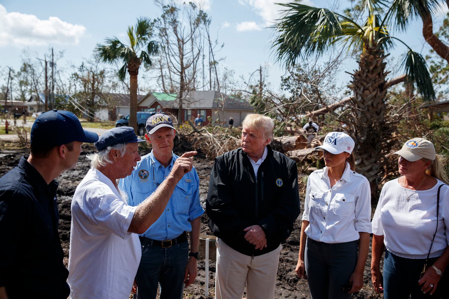 Photos: Trumps tour hurricane-ravaged Florida Panhandle