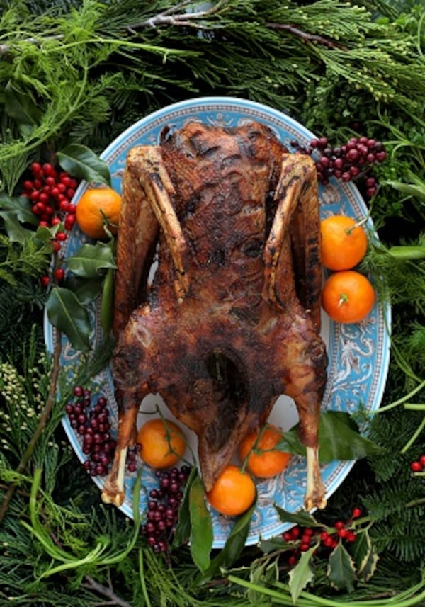 Gordon's Christmas roast goose. (Laurie Skrivan/St. Louis Post-Dispatch/TNS)