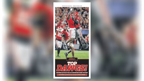 Poster page from Georgia-Tennessee game in The Atlanta Journal-Constitution ePaper, Sunday, Nov. 6, 2022.