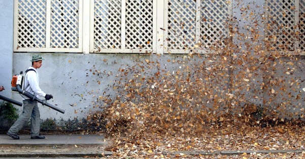 The Georgia Senate voted this past week in support of a measure that would prevent cities and counties from banning gas-powered leaf blowers. (JOHN SPINK / 2002 AJC FILE)