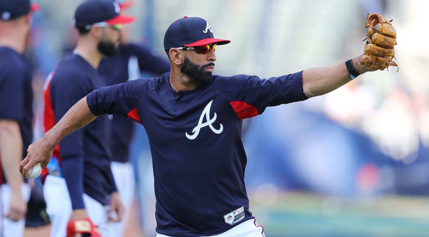 Photos: Jose Bautista suits up for Braves