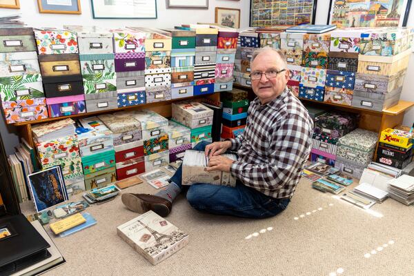 Postcard collector Joe Vella adds about 500 postcards to his collection monthly. PHIL SKINNER FOR THE ATLANTA JOURNAL-CONSTITUTION