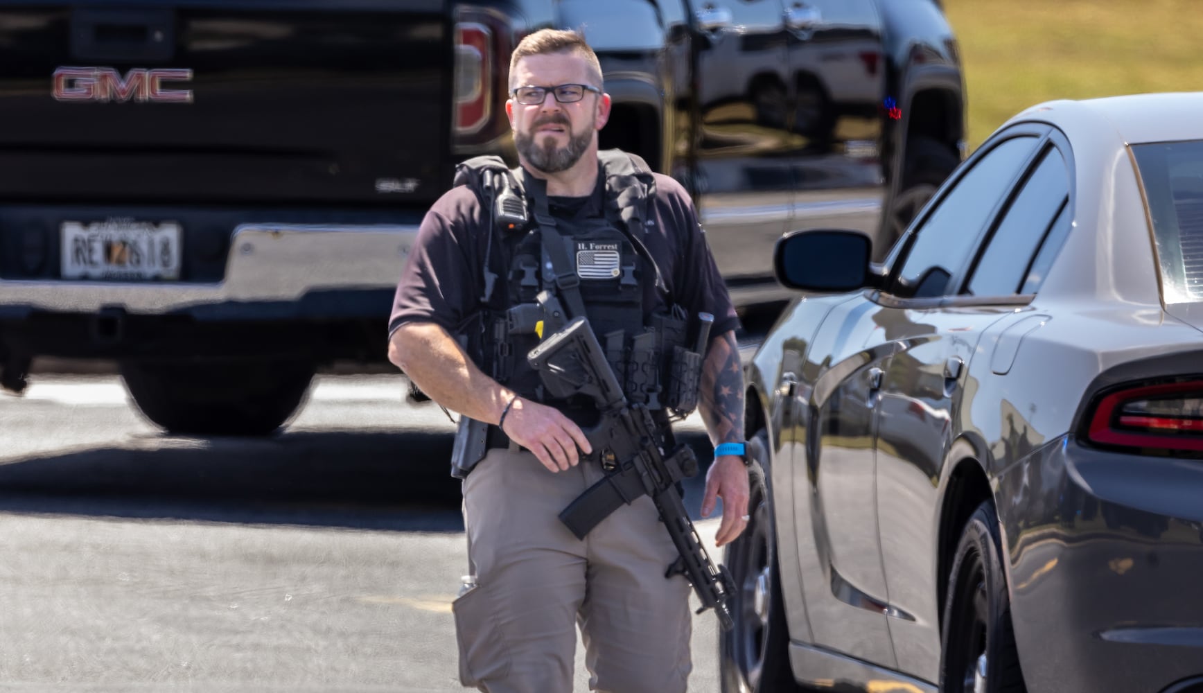 Four people were killed and nine others were taken to various hospitals after a shooting at Apalachee High School in Barrow County, the GBI said Wednesday afternoon, Sept. 4, 2024. One person was in custody, the state agency confirmed. (John Spink/AJC)