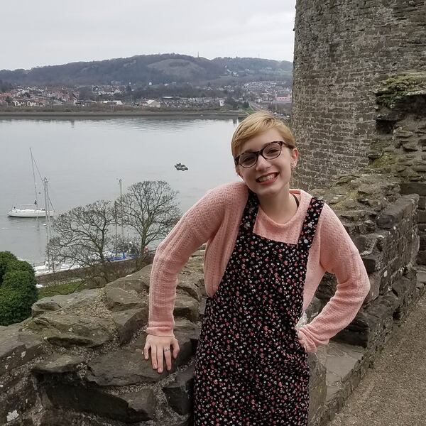 Agnes Scott College student Abby Brueker poses during her study abroad trip to Manchester, England, as a first-year student. The trips are part of the curriculum for first-year students to provide a global learning experience as part of its SUMMIT program. Agnes Scott had a record number of first-year students this fall. CONTRIBUTED.