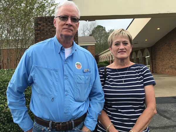 Reid and Debbie Logan in Albany vote for Brian Kemp on Nov. 6, 2018.