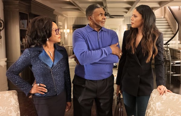 Lynn Whitfield ("Lady Mae"), Keith David ("Bishop Greenleaf"), and Merle Dandrige ("Grace Greenleaf") CREDIT: OWN