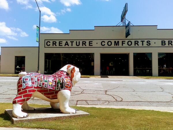 Creature Comforts Brewery in downtown Athens is housed in an old automotive shop and tire warehouse that’s been converted into a microbrewery. CONTRIBUTED BY BLAKE GUTHRIE