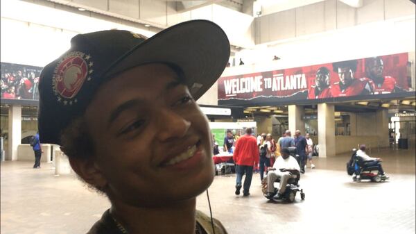 Equwan Varner, 18, registered to vote at MARTA's Five Points Station on National Voter Registration Day, Sept. 25, 2018. BECCA J. G. GODWIN