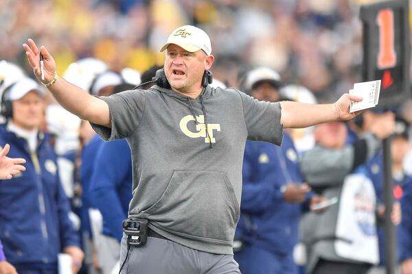 Georgia Tech head coach Brent Key during the Yellow Jackets' December Birmingham Bowl appearance.