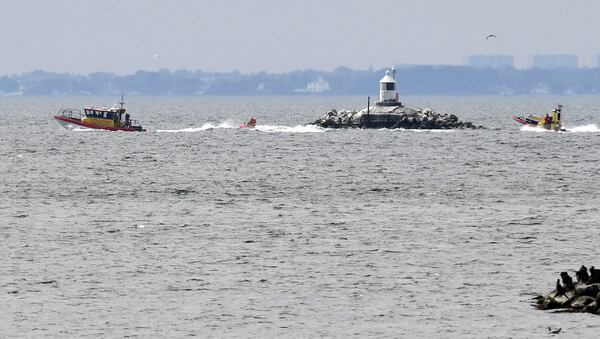 Units from Swedish Sea Rescue Society search in Lundakra Bay between Barseback and Landskrona, Sweden searching for  missing Swedish journalist  Kim Wall on Tuesday Aug. 15, 2017. Police from Sweden are assisting their Danish counterparts for clues in Wall’s disappearance. 