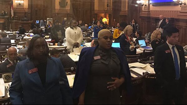 Tensions were high at the Georgia state Capitol as lawmakers fought over a controversial bill that would ban most abortions at six weeks. Some Democrats stood up and walked out before the bill was introduced.