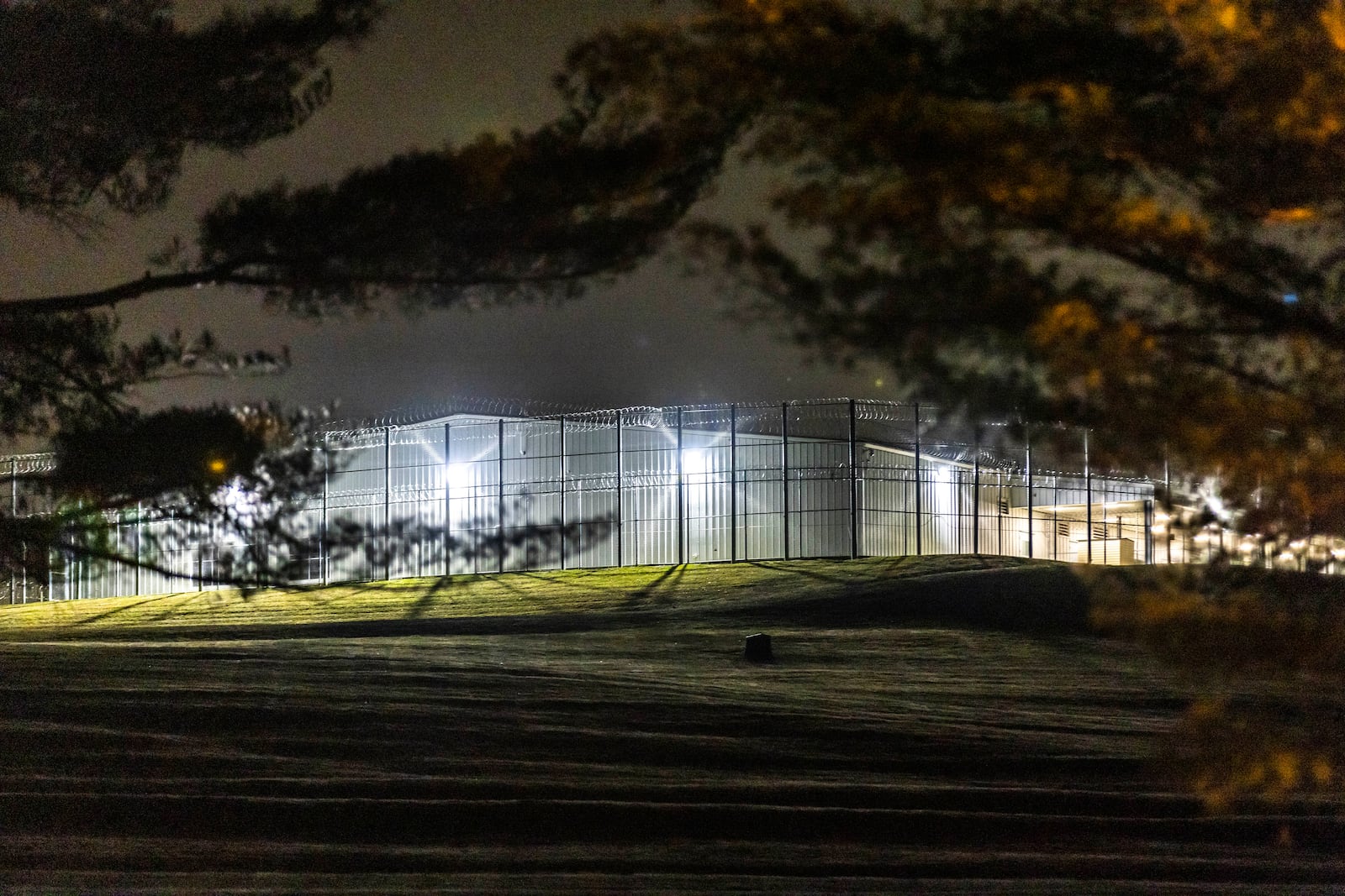 This Oct. 29, 2024 photo shows a general view of the Federal Correctional Institution Danbury where Steve Bannon was incarcerated in Danbury, Conn. (AP Photo/Eduardo Munoz Alvarez)