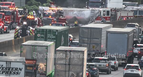 Traffic was a mess Monday after the crash blocked all southbound lanes.