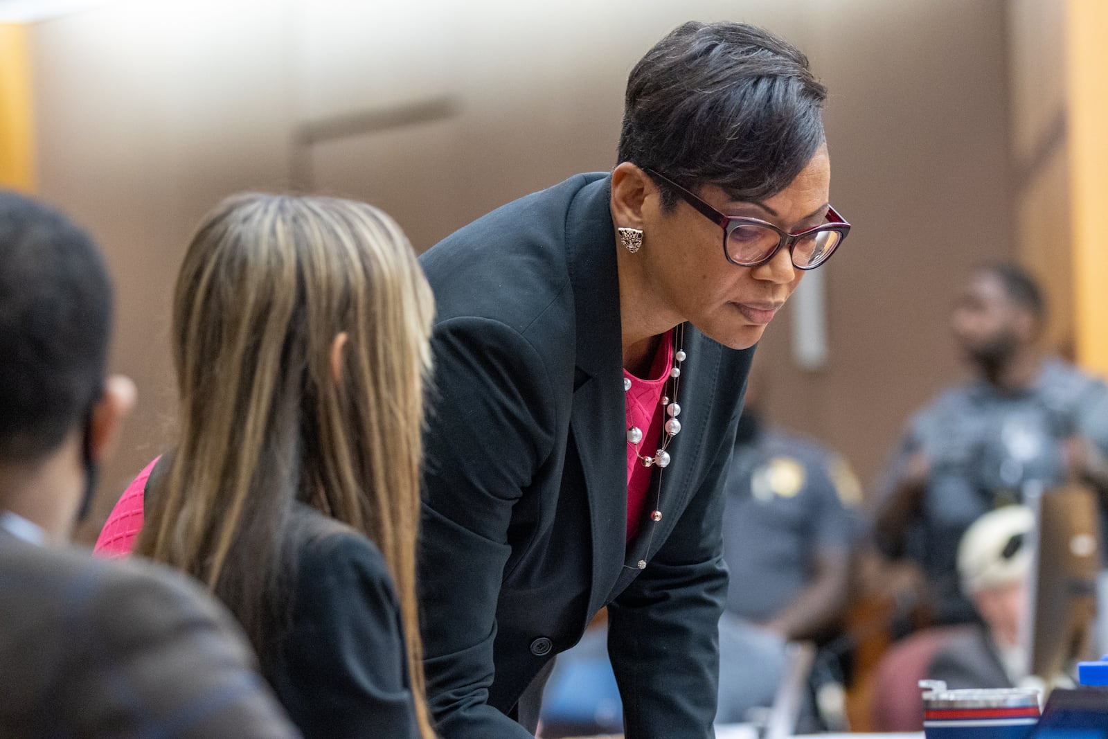 Deputy district attorney Adriane Love is seen at a pre-trial hearing in the sweeping YSL gang case on Thursday, December 22, 2022.  (Arvin Temkar / arvin.temkar@ajc.com)