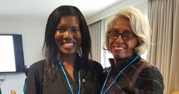 Danielle Ward (left) poses with Dr. Barbara Ross Lee, a Doctor of Osteopathic Medicine and the first African-American woman to become a medical school dean. Ward is a rising senior at the Georgia Campus — Philadelphia College of Osteopathic Medicine in Suwanee and the first DO student to head the Student National Medical Association. CONTRIBUTED