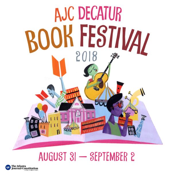 The cover of the AJC Decatur Book Festival 2018 Guide features the official poster.  The poster is the work of R. Gregory Christie, an award-winning Decatur, Ga.-based illustrator.