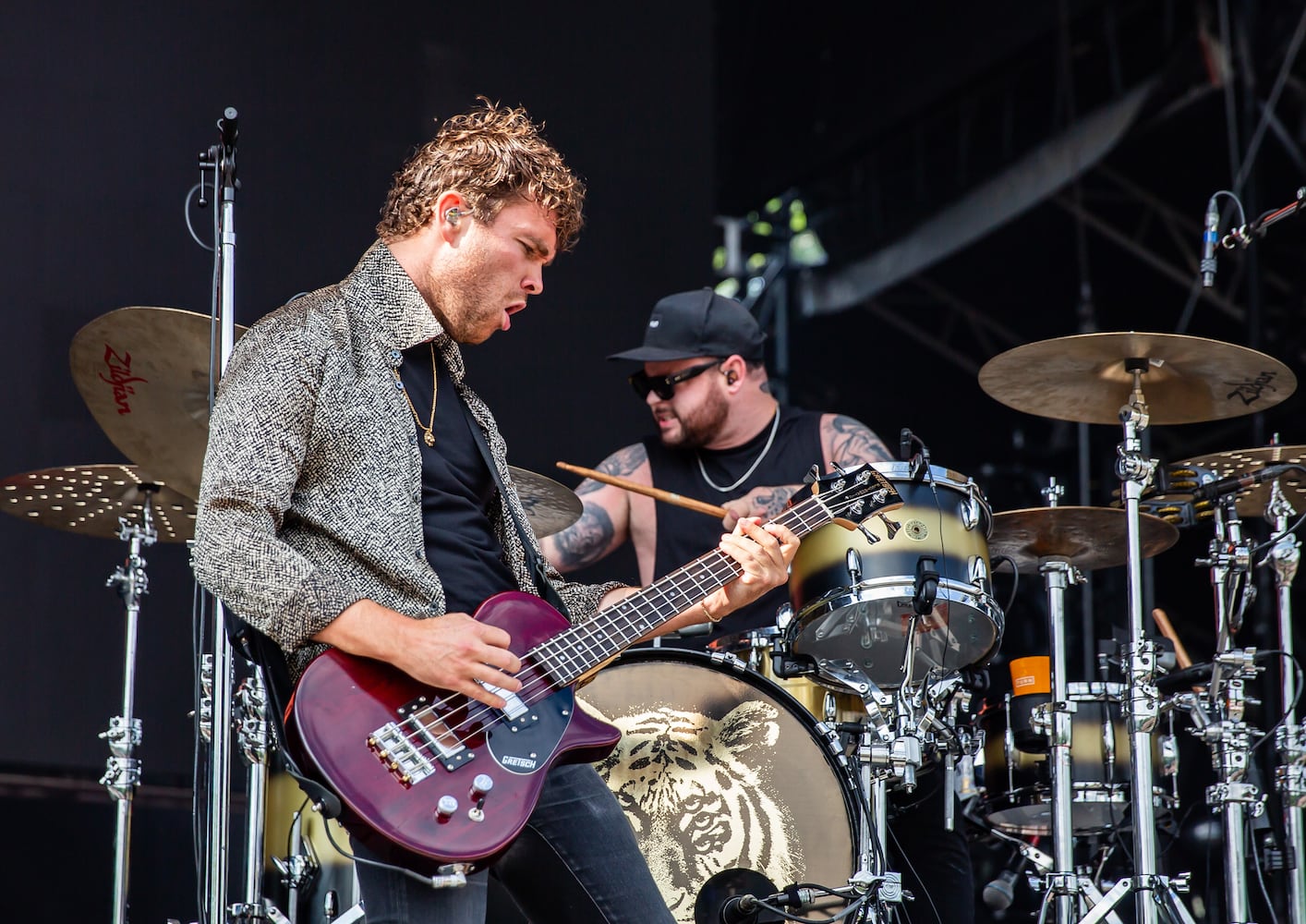 Atlanta, Ga: Royal Blood brought their massive, two-piece sound to the Peachtree Stage to close out Saturday afternoon. Photo taken Saturday May 4, 2024 at Central Park, Old 4th Ward. (RYAN FLEISHER FOR THE ATLANTA JOURNAL-CONSTITUTION)