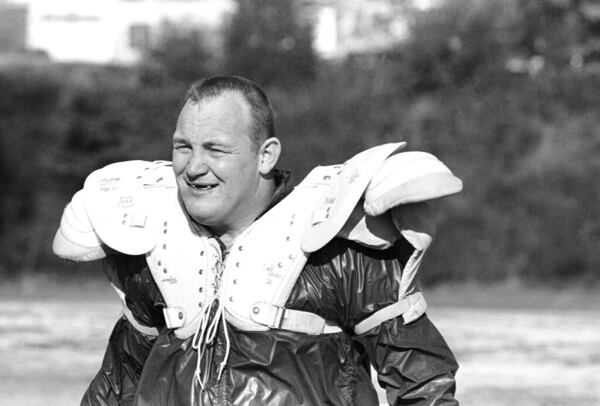 Billy Shaw works out while playing for the Buffalo Bills in 1966.