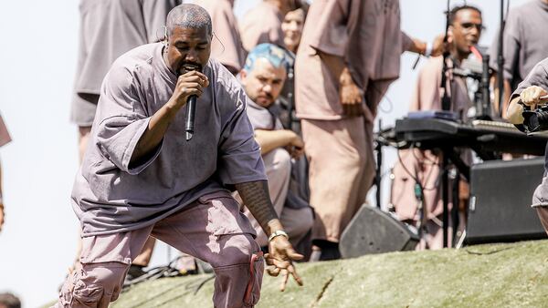 Kanye West performs Sunday Service during the 2019 Coachella Valley Music And Arts Festival on April 21, 2019 in Indio, California.