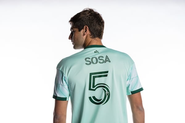 Atlanta United midfielder Santiago Sosa poses during Media Day at Mercedes-Benz Stadium in Atlanta, on Jan. 24, 2022. (Photo by Karl Moore/Atlanta United)