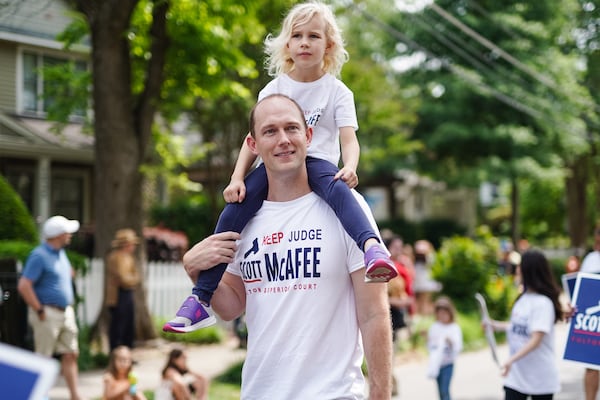 Fulton County Superior Court Judge Scott McAfee recently participated in the Inman Park Parade in Atlanta.