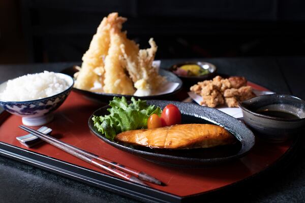 Nakato Japanese Restaurant's popular teriyaki sauce adds sweet flavor to salmon, pictured here in a combination dinner. (Courtesy of Nakato Japanese Restaurant)